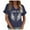 Dark Blue, variant on T Shirts For Women Angel Wing Print V-Neck Short Sleeved Tee-Shirt Ladies Vintage Loose Casual Tops Daily Wear