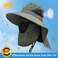 thumbnail image 3 of Harmtty Summer UV Protection Sun Hat for Men Women Outdoor Visor Bucket Hat with Neck Flap And Face Guard Wide Brim Fisherman Hat for Fishing Camping Hiking, 3 of 8