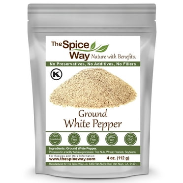 The Spice Way Ground White Pepper - Asian Cuisine – All Natural - Resealable Pouch - 4 oz.