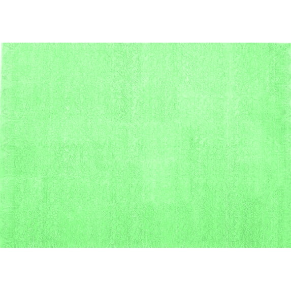 Ahgly Company Indoor Rectangle Solid Emerald Green Modern Area Rugs, 8' x 10'