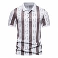 thumbnail image 3 of Polo à Manches Courtes Taille Européenne 2023 Été pour Hommes, T-Shirt à Rayures à Col Rabattu, 3 of 3