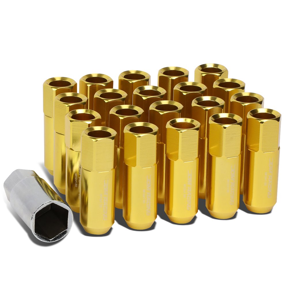20Piece M12 x 1.5 Aluminum Alloy Wheel Lug Nuts+Adapter Key (Gold