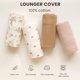 thumbnail image 2 of Funda para tumbona Konssy, 100% algodón, muselina, 2 unidades, diseño floral rosa, 2 of 6