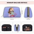 thumbnail image 5 of Large Clutch Leather Makeup Bag, Purple Shopping Girl Travel Toiletries Bag, Ladies Cosmetic Storage Bag, 5 of 8