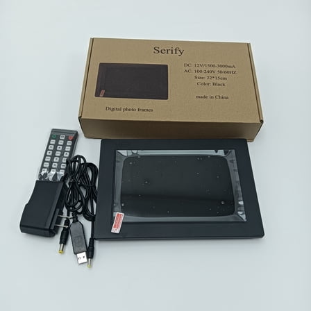 Serify Digital photo frames Black Digital Photo Frame with Remote Control, 22x15cm