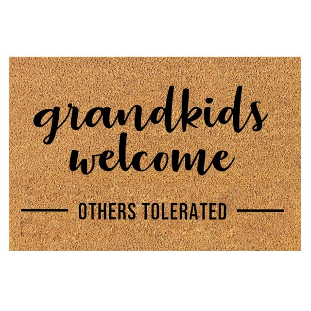 Welcome Mat Funny Non Slip Outdoor Mat Grandkids Welcome (Others Tolerated) Doormat Rug Custom Door MatFront Door Outdoor Entrance Porch Mat With Slip Polyester Floor Mat House Decor