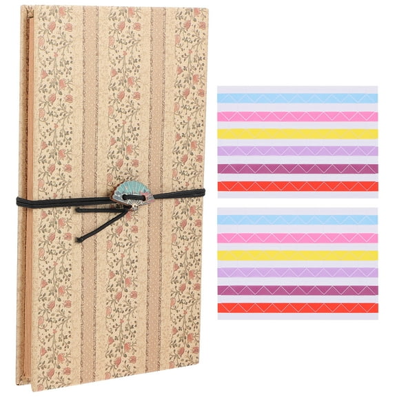 FUEENIRVA Hand-Pasted Beige Photo Album Book DIY Folding Pages for Wedding Memories