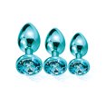thumbnail image 3 of Nixie Metal Butt Plug Trainer Set W/inlaid Jewel - Blue Metallic, 3 of 5