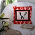 thumbnail image 3 of Carolines Treasures CJ1012-WPW1414 Monogram - Initial W Red Black Polka Dots Decorative Indoor & Outdoor Fabric Pillow, 3 of 4