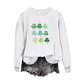 thumbnail image 3 of Jsaierl Chandails en Molleton pour Femmes Jour de la Saint-Patrick Imprimé Trèfle Chanceux Pulls Décontractés Manches Longues Col Rond Hauts Tendance Chandail en Molleton de Vacances, 3 of 3