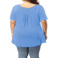 thumbnail image 4 of CHOK Tuniques à Boutons Henley à Col en V pour Femmes Grande Taille, Hauts Décontractés à Manches Courtes, Chemisiers, 4 of 7