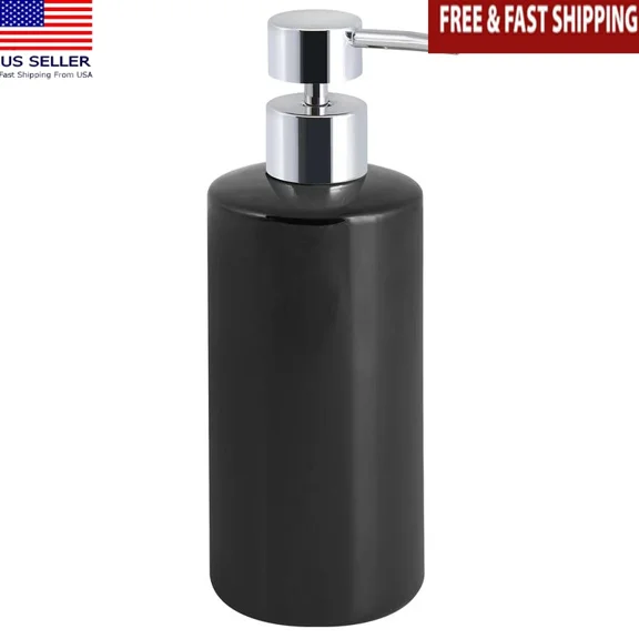 Ceramic Lotion Pump Glossy Black Bathroom Accessory Durable Soap Dispenser New