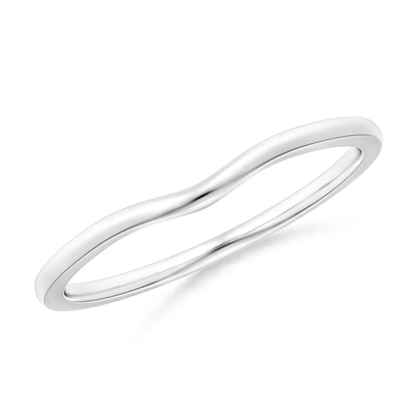 ANGARA Natural Curved Comfort Fit Plain Wedding Band in 14K White Gold for Women | Birthday, Anniversary, Jewelry Gift for Women