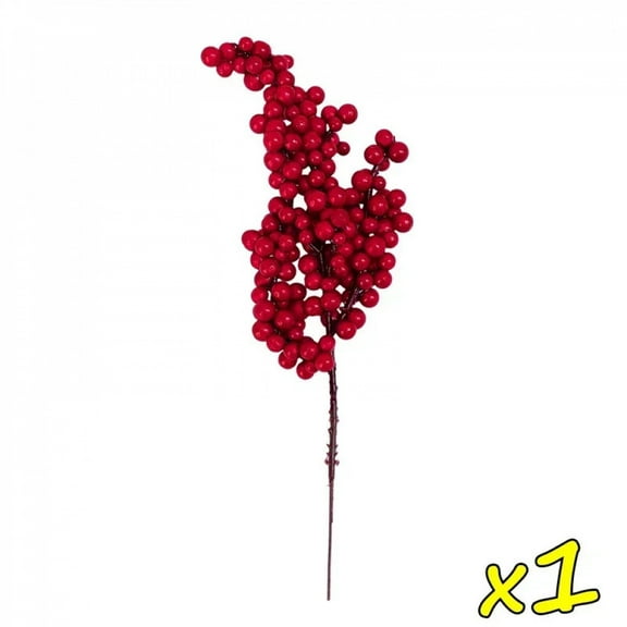Christmas Artificial Berries Stem Red Holly Berry Fake Flowers Plant for Xmas Tree New Year Party Home Decor Ornament