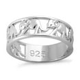 thumbnail image 3 of 925 Sterling Silver Oxidized Platinum Plated Multiple Elephants Women Valentines Day Gifts Ring, 3 of 4