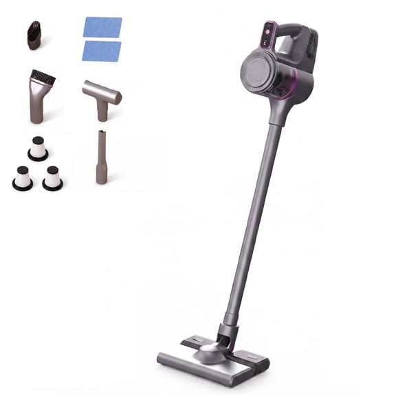 JOGGEIL Cordless Vacuum Cleaner, 25000Pa Type-C Charging Stick Vacuum for Car & Home, 6-in-1 Lightweight Handheld Vacuum with Mite Removal & LED Display, Portable Wireless Vacuum for Carpet Floor