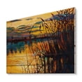 thumbnail image 2 of Designart 'Yellow Evening Glow Through The High Grass By The Lake' Nautical & Coastal Print on Natural Pine Wood, 2 of 5
