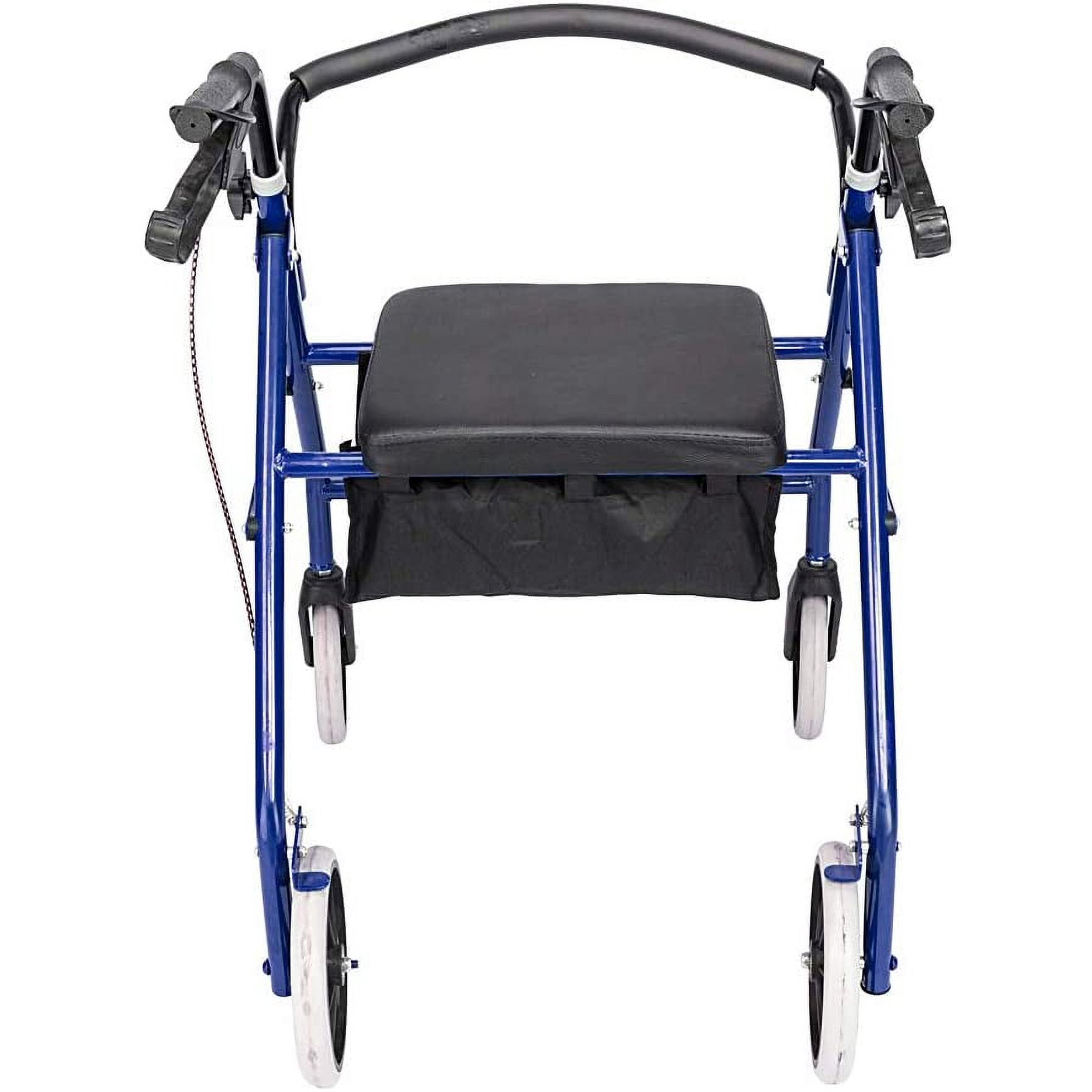 Rollator Walker with Seat-Rolling Walker with 8-inch Wheels,Foldable Padded Seat and Backrest,Height Adjustable Handles,286 Pound Weight Capacity