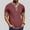 Wine, variant on YLSDY New summer arrivals Mens Henley Shirts Stylish Short Sleeve T-Shirts Color Block Casual Collarless 3 Button V Neck Tees Black XXL