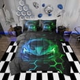 thumbnail image 1 of Erosebridal 7Pcs Race Car Kids Bedding Set for Boys,King Size Comforter Set with Sheets and Pillowcase,7Pcs Bed in a Bag,Neon Honeycomb Children Bed Set,Racing Car Comforter, 1 of 5