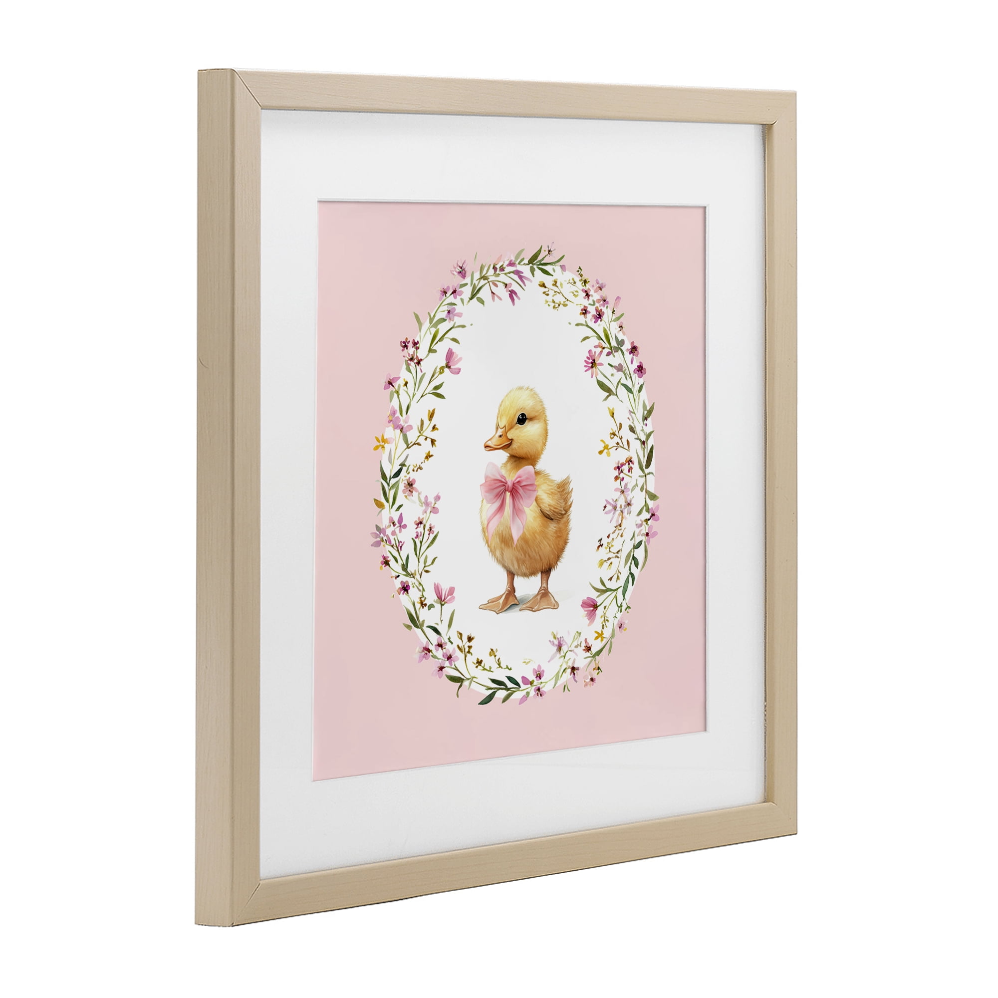 Stupell Industries Blush Pink Duckling Birch Framed Print Under Glass, design by Christine Simpson Art