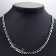 thumbnail image 6 of 7MM Necklace Bracelet Set Curb Cuban Link Stainless Steel Chain Silver For Men, 6 of 8