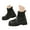 Black, variant on Women's Short Rain Boots Rubber Waterproof Elastic Slip on Chelsea Ankle Garden Shoes(Black,6.5)