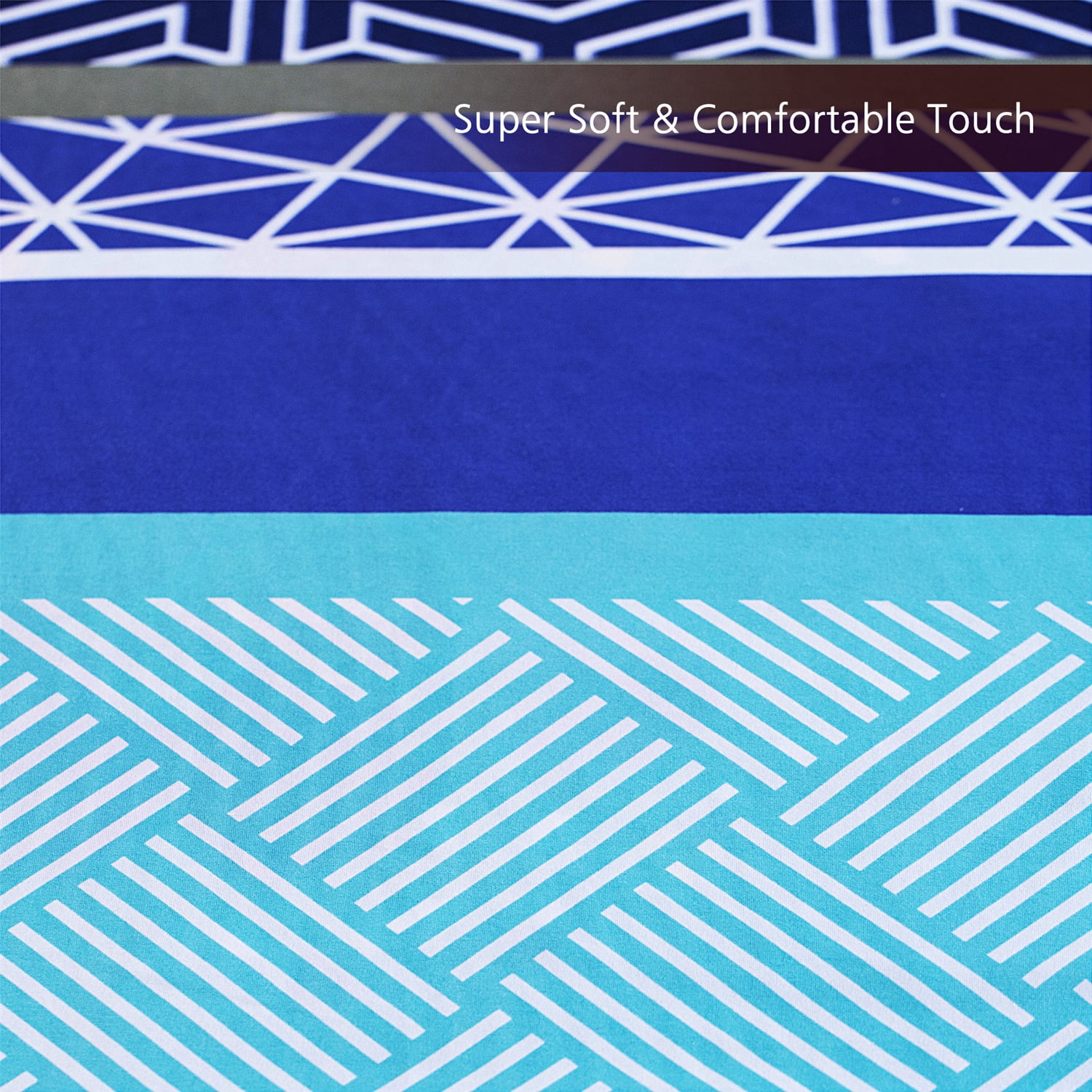JML Duvet Set Queen 3 Piece - Comforter Cover with Zipper Closure and 2 Pillowcases, Printed