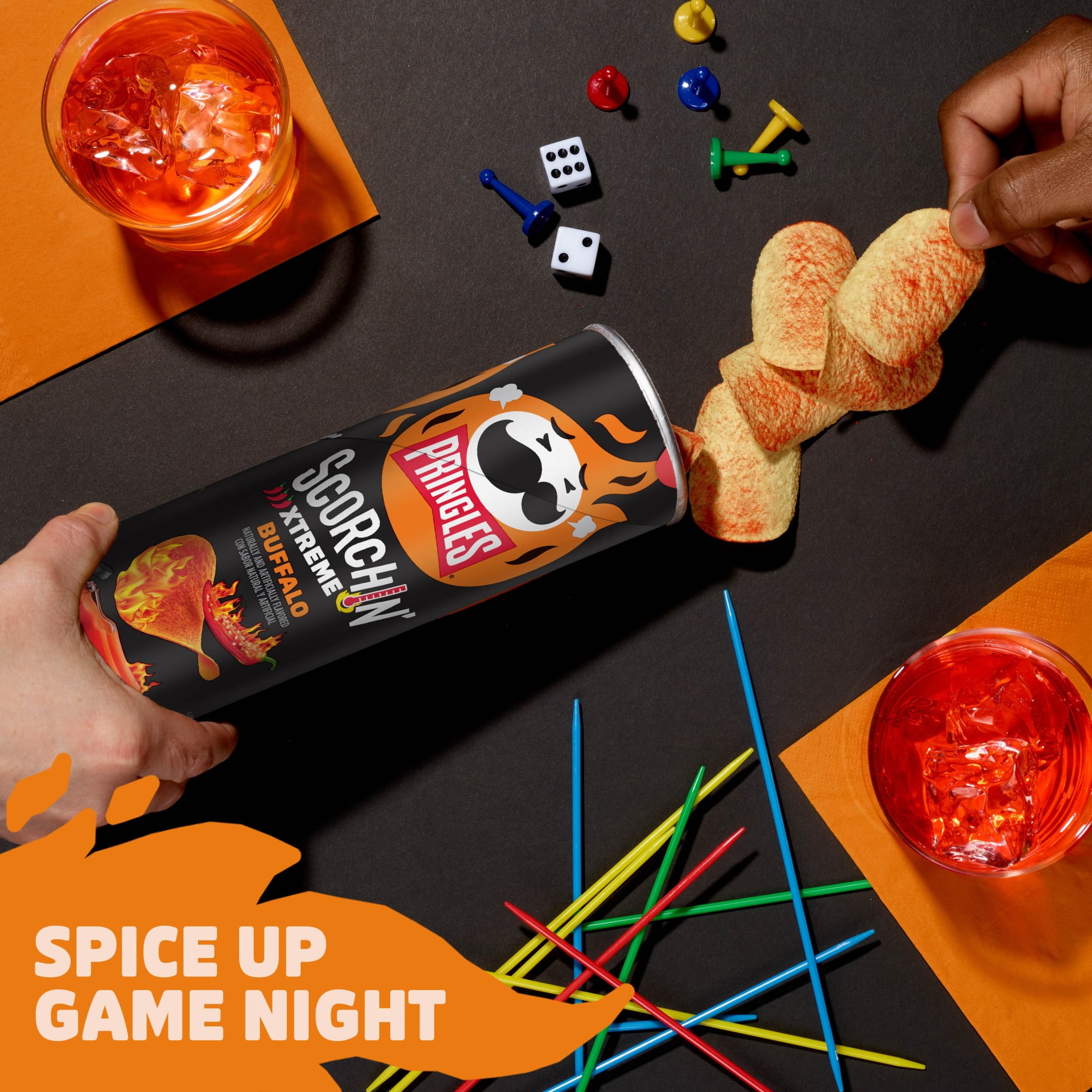 Pringles Scorchin' Buffalo Potato Crisps Chips, Spicy Snacks, 5.5 oz