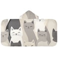 thumbnail image 5 of Yayeee Kids Hooded Towels Toddler Soft Absorbent Beach Bathing Wrap 50" x 23.5", Beige Cute Cats, 5 of 5
