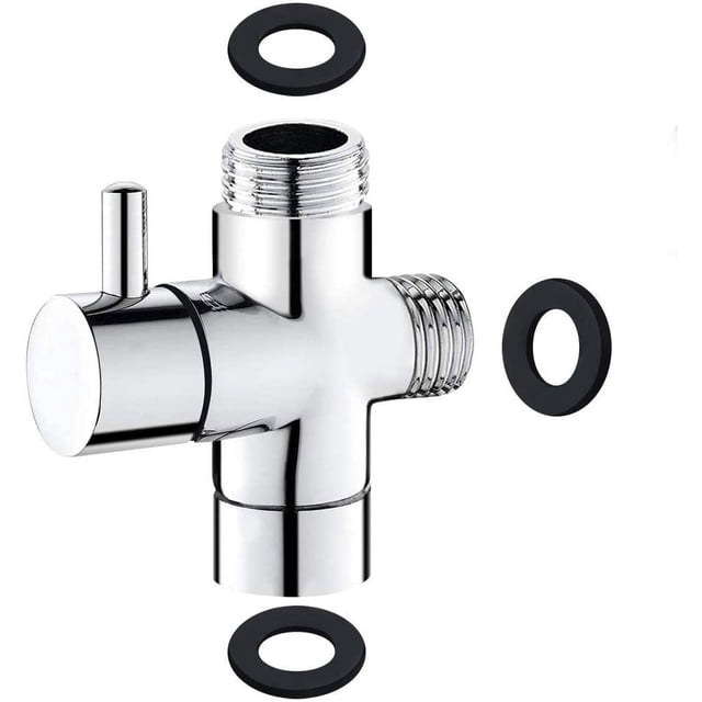 Válvula de 3 vías, latón macizo G1/2, ducha de mano, componentes de ducha, adaptador, desviador, sistema de ducha, pieza de repuesto, cromo pulido