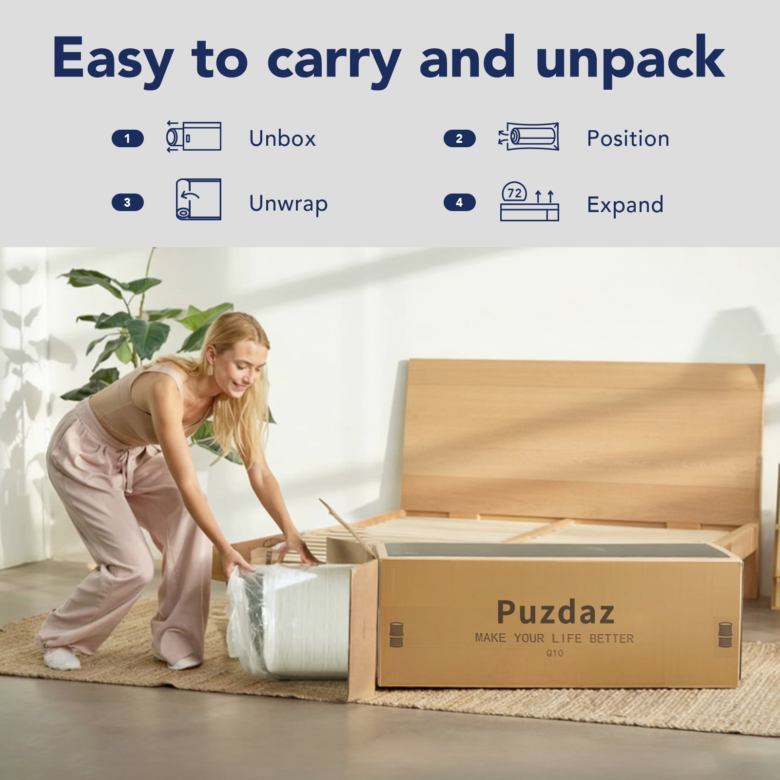 8 Inch Full Memory Foam Mattress , Medium Firm- CertiPUR-US Certified, Bed in a Box for Easy Setup, Pressure Relief & Breathable Bamboo Fiber Washable Cover
