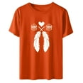 thumbnail image 5 of Dadaria T-Shirt pour Femmes Chemise Orange Manches Courtes Col Rond Été Chandail Blouses L, 5 of 5