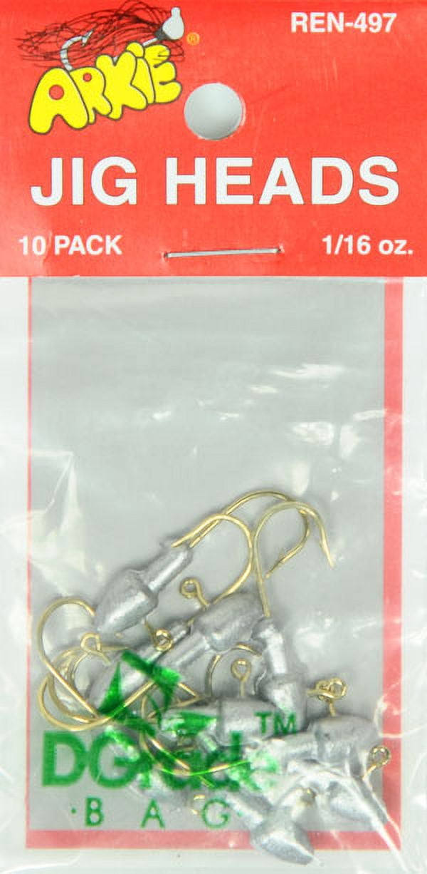 Arkie Minnow Jig Head, Unpainted, 1/16 Oz, 10 count