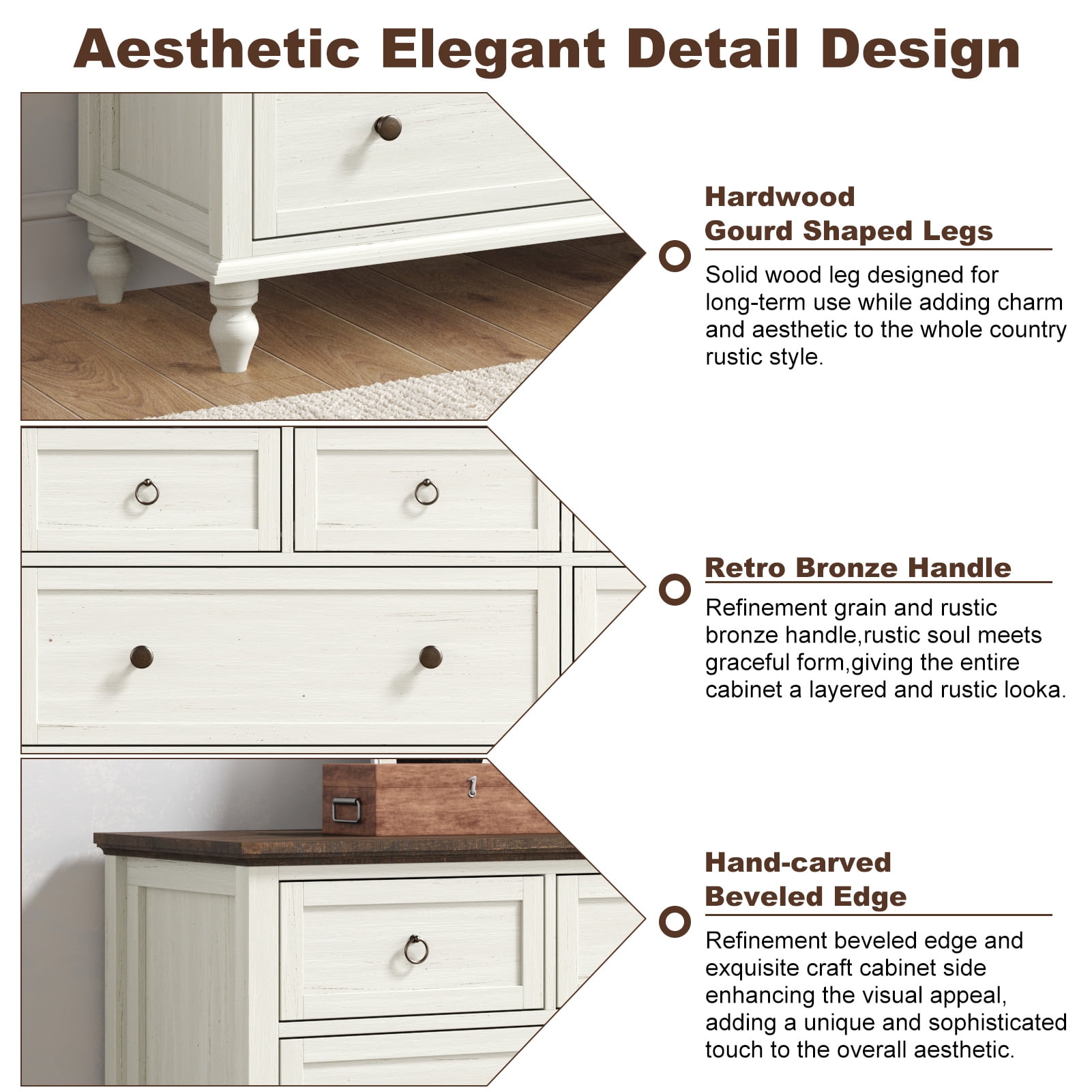 ChVans 65 inch Large Long Drawer Dresser,8 Drawer Dresser for Bedroom,Modern Farmhouse Wood Wide Chest of Drawers,Storage Dressers for Bedroom,Living Room & Hallway