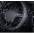 thumbnail image 6 of Auto Drive 1Piece Car Steering Wheel Cover Country Leather Black/White - Universal Fit, AD061711B, 6 of 9