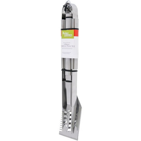 Better Homes and Gardens 3-Piece Barbecue Tool Set, Stainless Steel