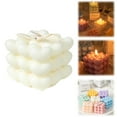 thumbnail image 2 of XJGHHSY Scented Bubble Cube Candles for Home, Scented,2 Pcs 5.4 oz Soy Wax Aromatherapy Candle, Aesthetic Room Decor Cute Danish Pastel Large Decorative Shaped Candles Gifts,White, 2 of 8
