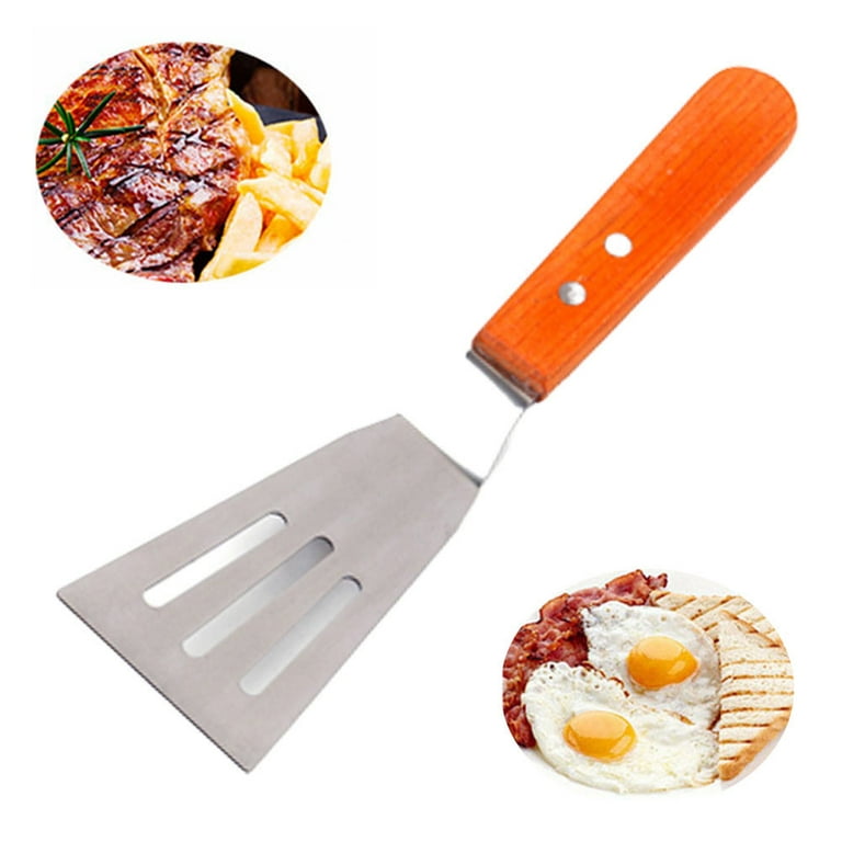 uxcell Wooden Handle Stainless Steel Pastry Scraper Cutter Kitchen Cuisine  Steak Chocolate Putty Shovel