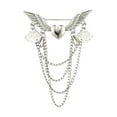 thumbnail image 1 of Broche de alas de ángel Zulema para hombre plateado con borla de cadena, 1 of 7
