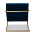 thumbnail image 4 of Baxton Studio Mira Glam and Luxe Navy Blue Velvet Fabric Upholstered Gold Finished Metal Lounge Chair, 4 of 5