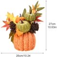 thumbnail image 2 of 9.8 Inch Large Pumpkin Fall Thanksgiving Decor,Mini Fake Pumpkins with Artificial Flowers for DIY Props Autumn Home Party Thanksgiving Halloween Table Centerpiece Decoration Orange -, 2 of 8