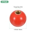 thumbnail image 3 of Unique Bargains 5-Pack Threaded Ball Knobs, M12 Female Thread 40mm Dia. Thermoset Phenolic Brass Insert Lever Handle [Red], 3 of 6