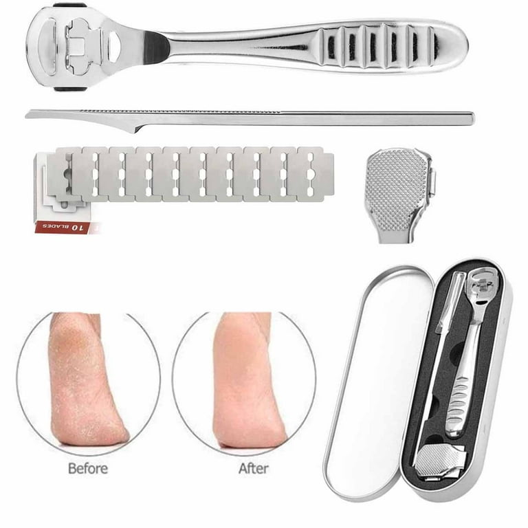 Glass Foot File Callus Remover and Sharp Nail Clipper Set, Pedicure Tools  for Both Wet and Dry Feet