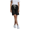 thumbnail image 5 of SZJXBUY Jean Shorts Curvy Women Summer 2026 Elastic Waist Drawstring Shorts High Waisted Lounge Pants Dark Blue,XXXL, 5 of 6