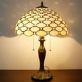 thumbnail image 3 of Tiffany Table Lamp Crystal Pear Bead Stained Glass Colorful Shade Reading Light W16H24 Inch Tall S005 LAMPS Parent Friend Kid Living Room Bedroom Study Coffee Bar Antique Art Craft Gift, 3 of 6