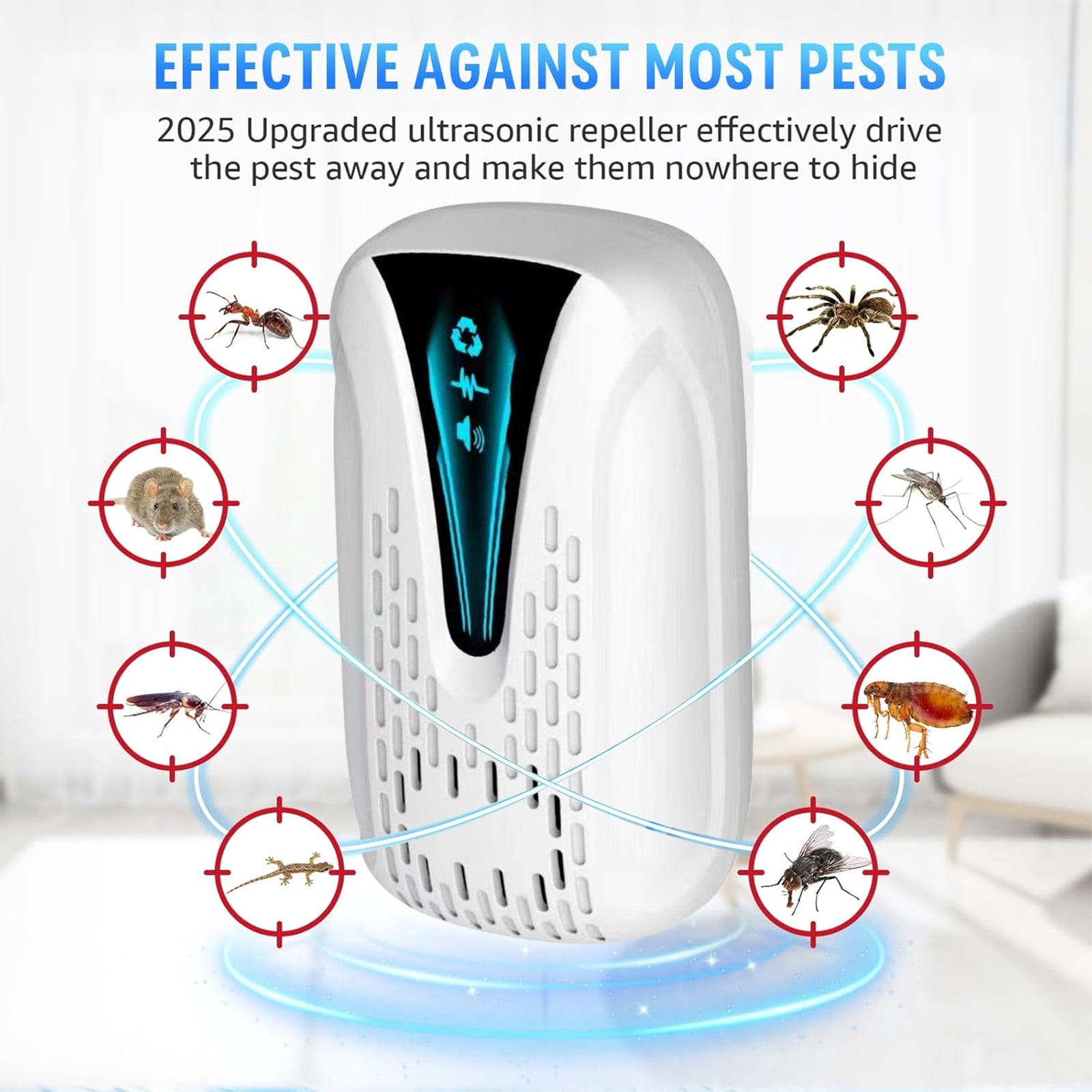 6 Packs Ultrasonic Pest & Insect Repeller Indoor, Mouse Repellent, Plug in Pest Repellent for House, Kitchen, Office, Warehouse