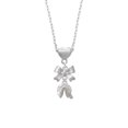 thumbnail image 2 of Delight Jewelry Silvertone 3-D Fortune Cookie Silver tone Bow Heart Necklace, 2 of 4
