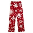 thumbnail image 4 of Inleife Big and Tall Pajama Sets for Women on Sale Ladies' Christmas Printed Top Pants Pajama Set Long Sleeved Lapel Set, 4 of 5