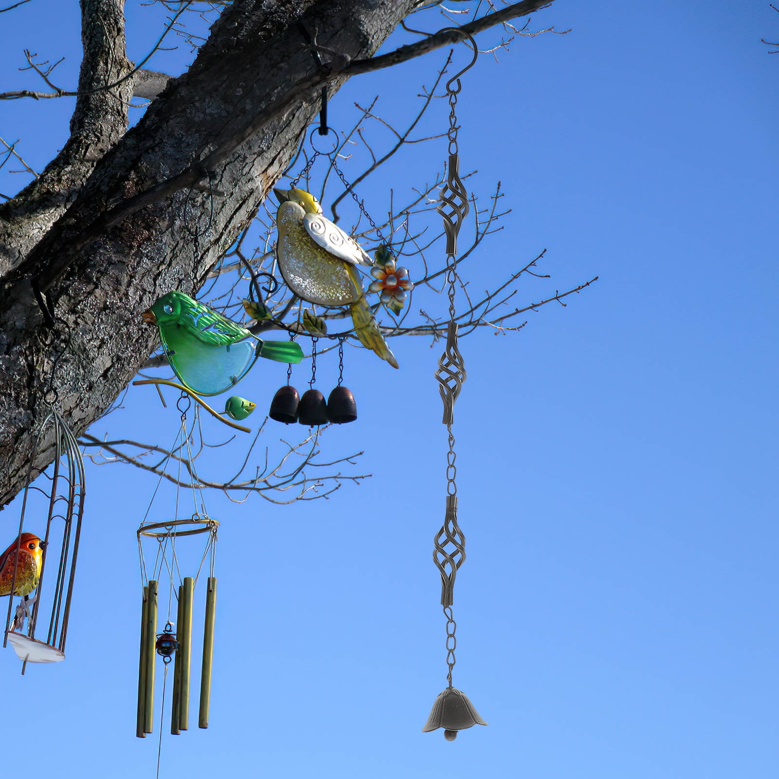 BALAHAPY 1Pack Iron Windchime Rustic Design For Garden And Patio Decorative Wind Chimes 65X2.3X2.3in